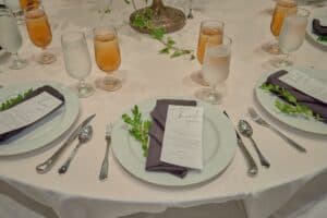 Table set by Holston's Catering